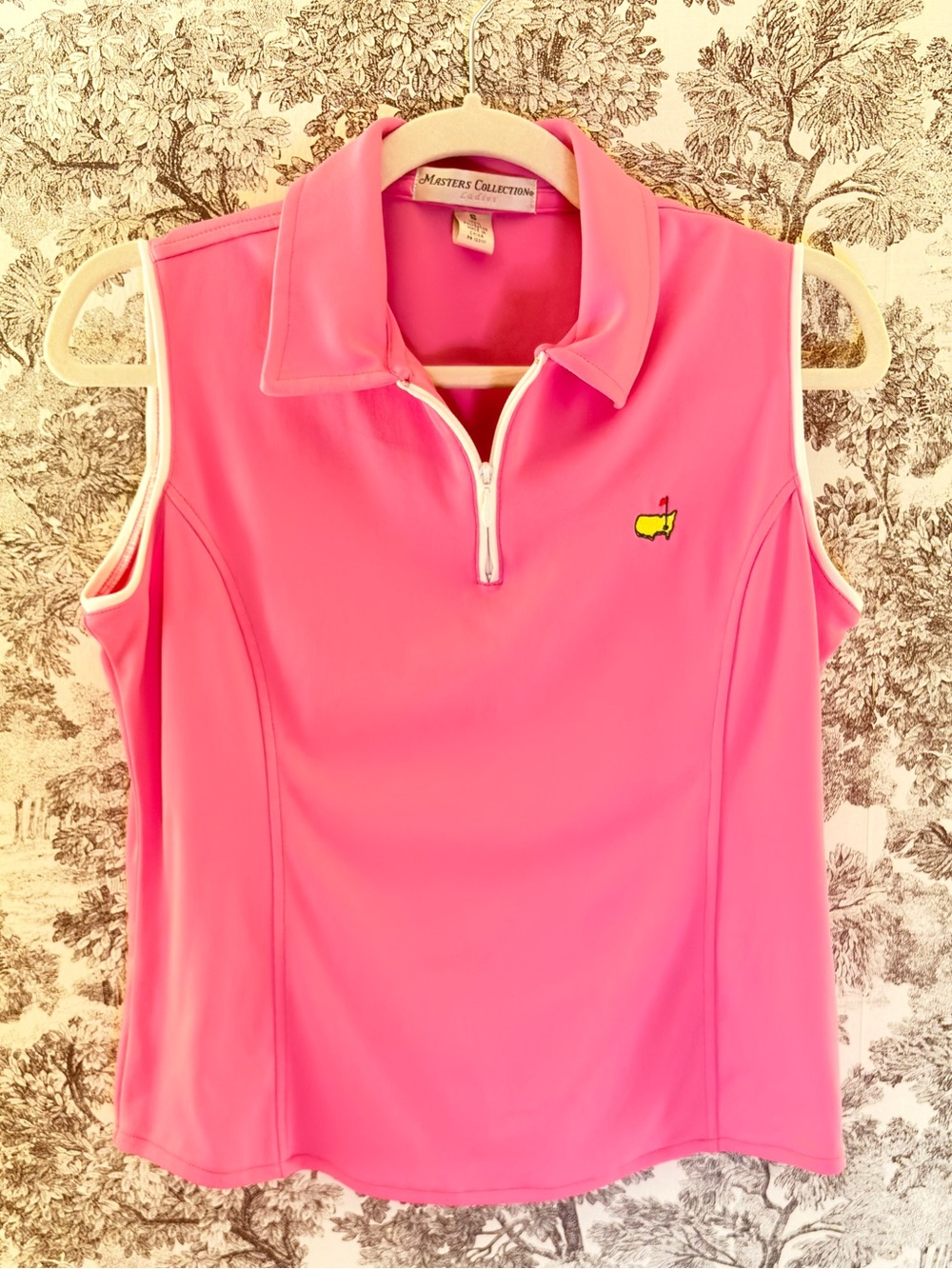 Masters Collection Ladies Women’s Pink Golf Sleeveless Polo Top Shirt Zip Small